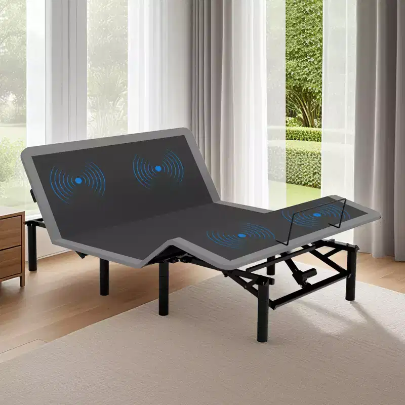 GDFStudio Jones Head Foot Massage Adjustable Bed Base with Wireless Remote, Charging Port and LED Night Light