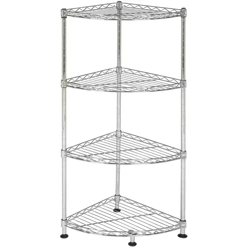 Damaris 4 Tier Corner Rack - Chrome - Safavieh
