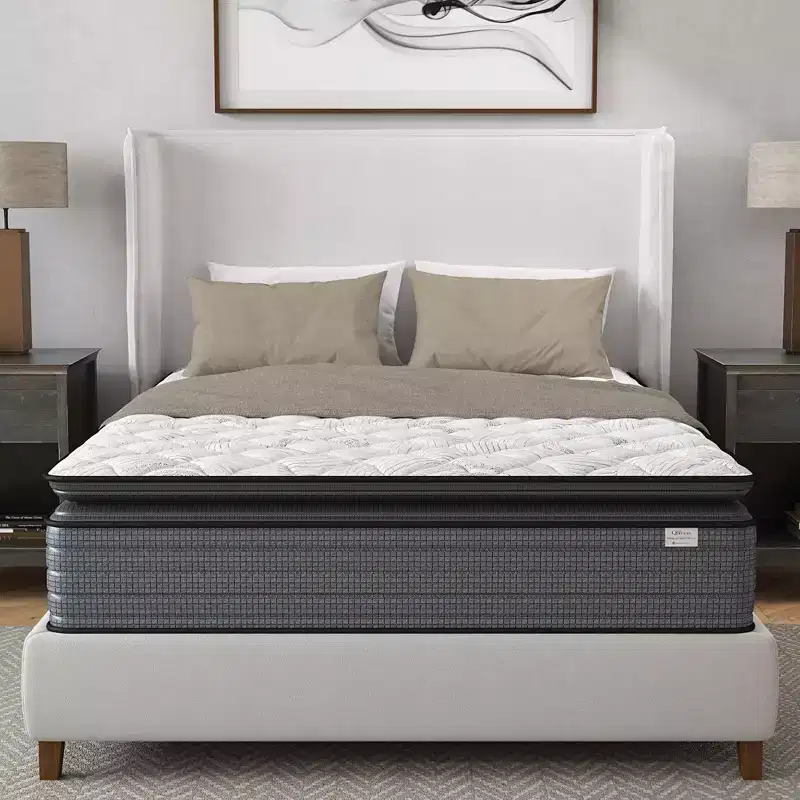White Pillow Top Hybrid Mattress – Memory Foam & Pocket Coils, 1–2 Person