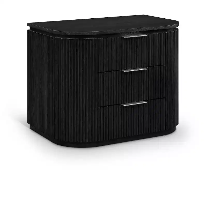 Meridina Furniture,Astrid Solid Wood And Oak Veneer Nightstand