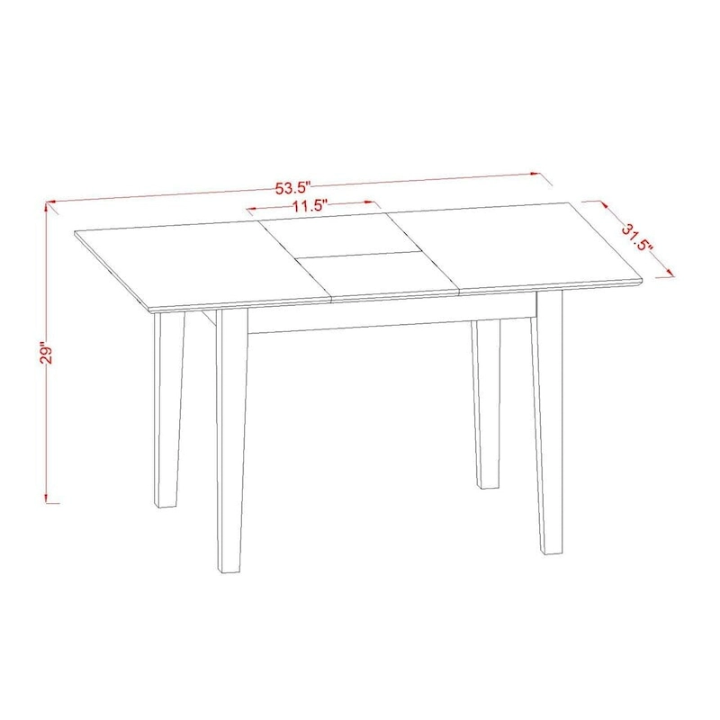 East West Furniture Kitchen Table Set- a Dining Table with Butterfly Leaf and Parson Chairs, Black (Pieces Options)