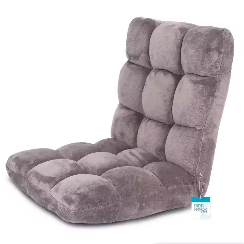 BirdRock Home Adjustable 14-Position Memory Foam Floor Chair - Grey