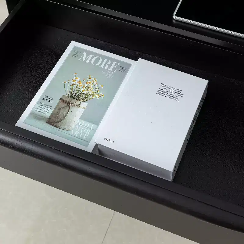 Margery Mid-century Modern 2 - Drawer end table with Built-In Outlets and Cable Management and Open Shelf | HULALA HOME