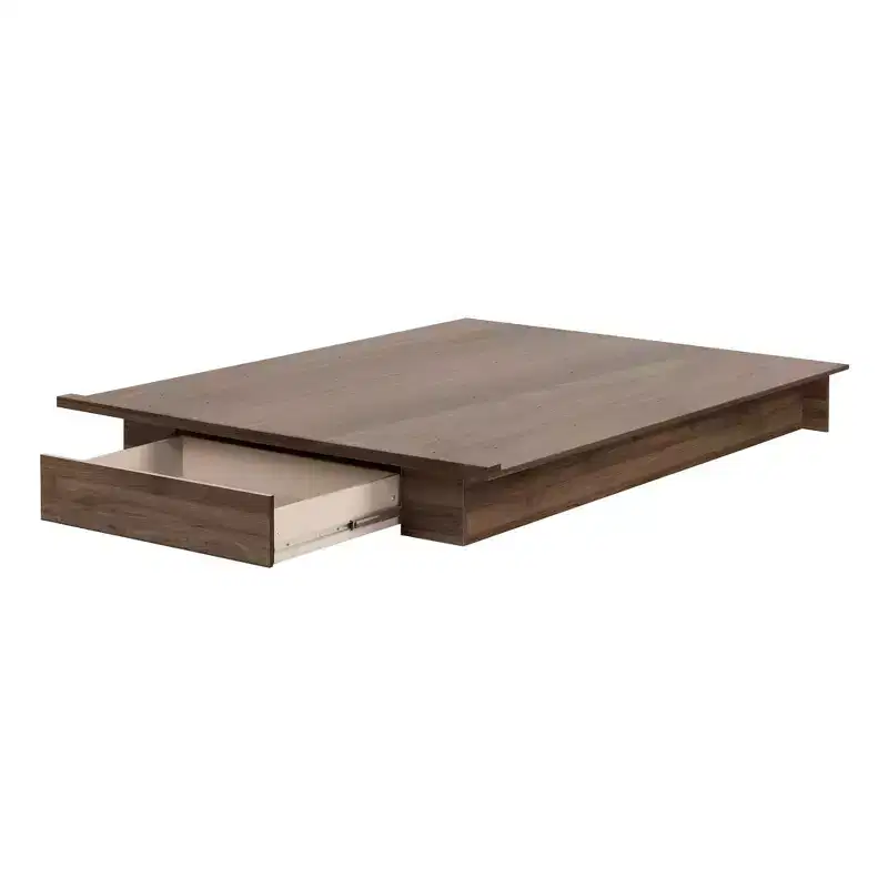 South Shore Fusion 6 Drawer Double Dresser Gray Oak: Laminated Particle Board, Anti-Tip, 5-Year Warranty