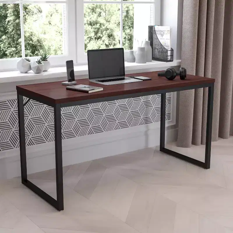 Flash Furniture Modern Commercial Grade Desk Industrial Style Computer Desk Sturdy Home Office Desk - 55 Length