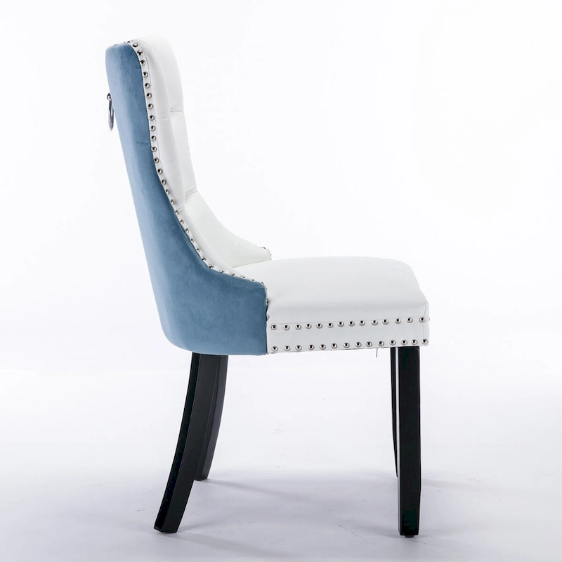 High-end Tufted Upholstered Nailhead Trim Dining Chair, Set of 2