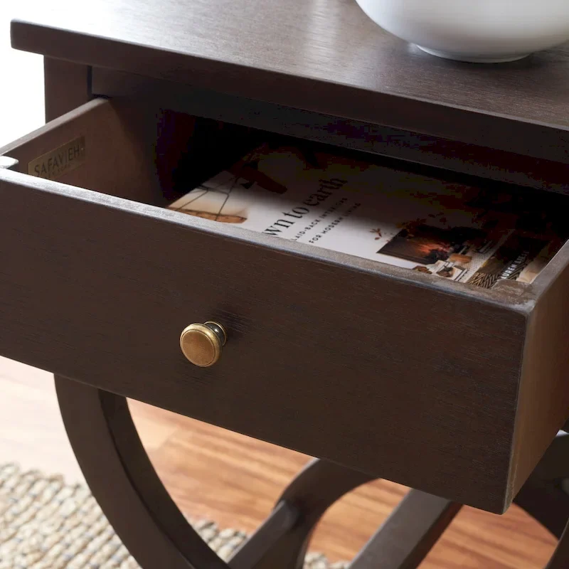 SAFAVIEH Liller 1-Drawer Accent Table Nightstand (Fully Assembled) - 18 W x 15 D x 27 H - 18Wx15Dx27H
