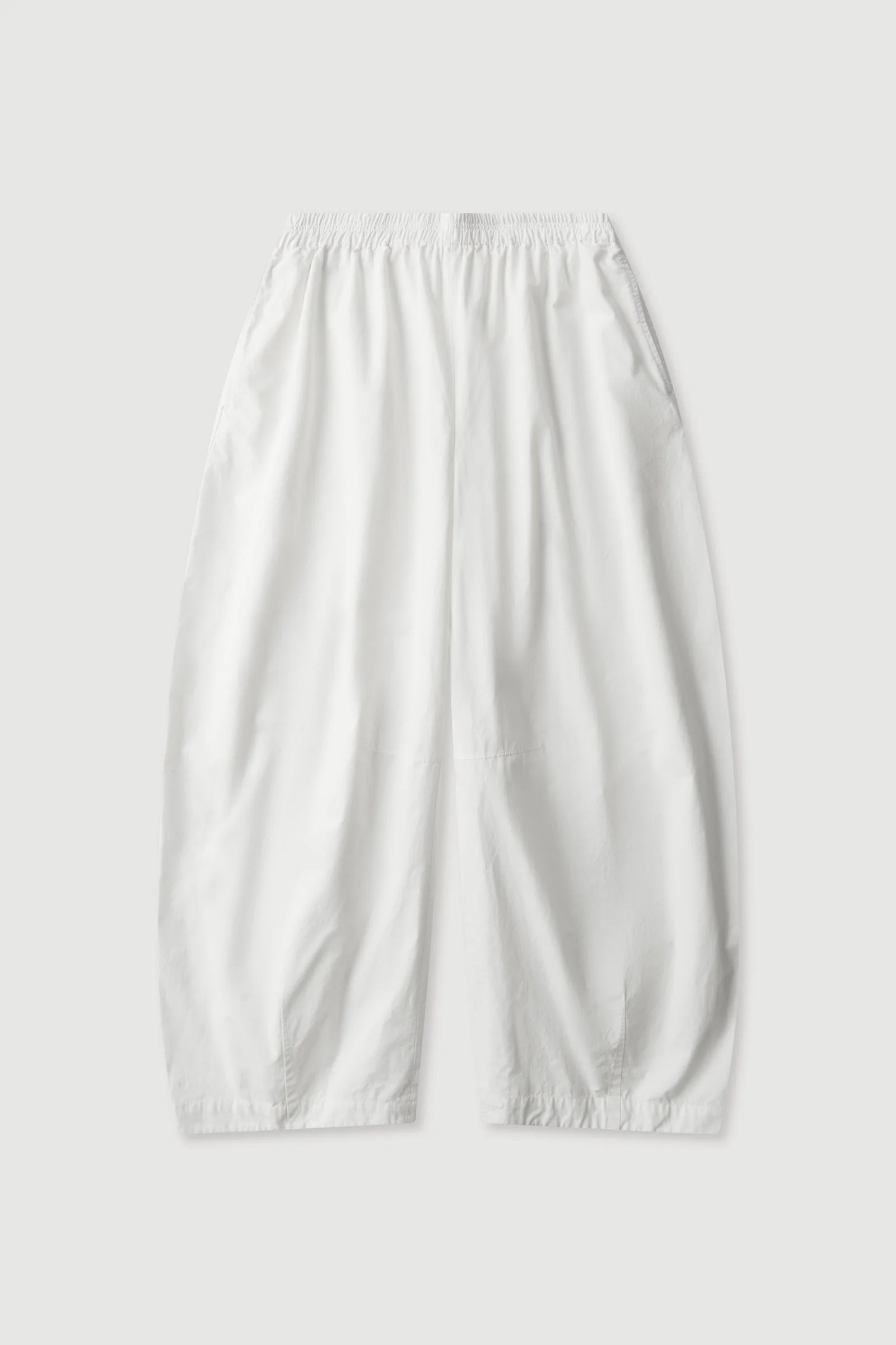 White Cotton Voluminous Barrel Leg Pant