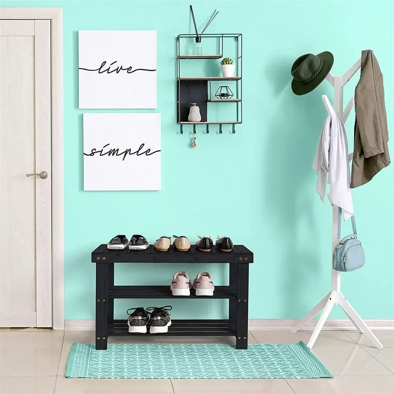 3 Tier Shoe Rack Small Bench - 11D x 27.6W x 17.7H
