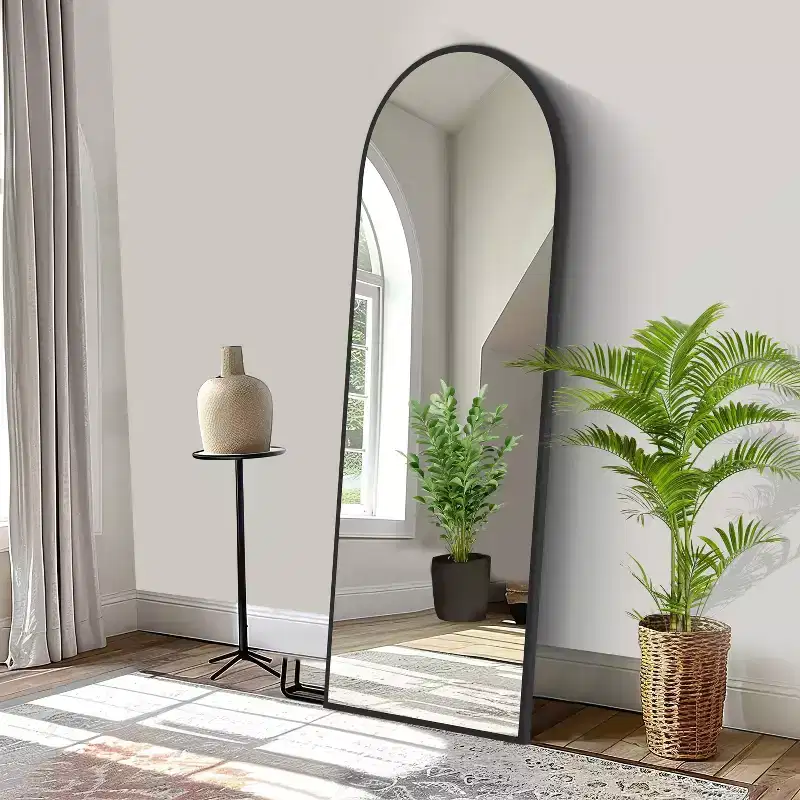 Wooden Right-Angled Arch Full-Length Mirror