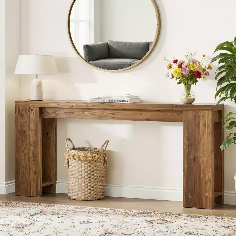 MAYEERTY Extra Long Narrow Sofa Table, Vintage Farmhouse Style Accent Table for Home Decor