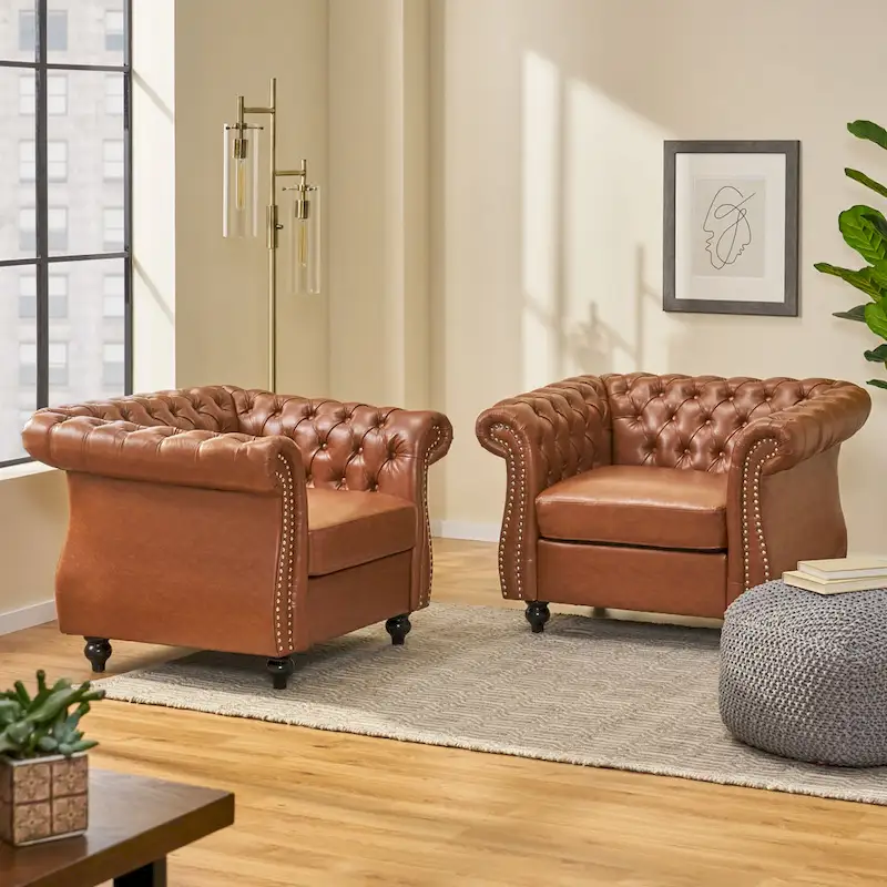 Traditional Chesterfield Club Chairs