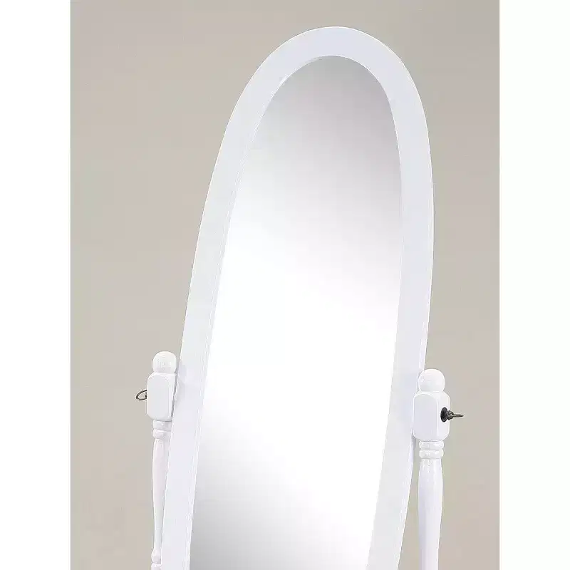 TUYOHW Anna Style Decorative Full Length Mirror for Bedroom,Dressing Room,Traditional Standing Full Cheval Mirror with Wood Frame,White