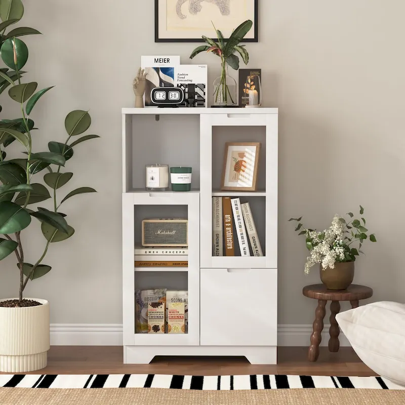 Bathroom cabinet wall mounted Bamboo toilet storage box
