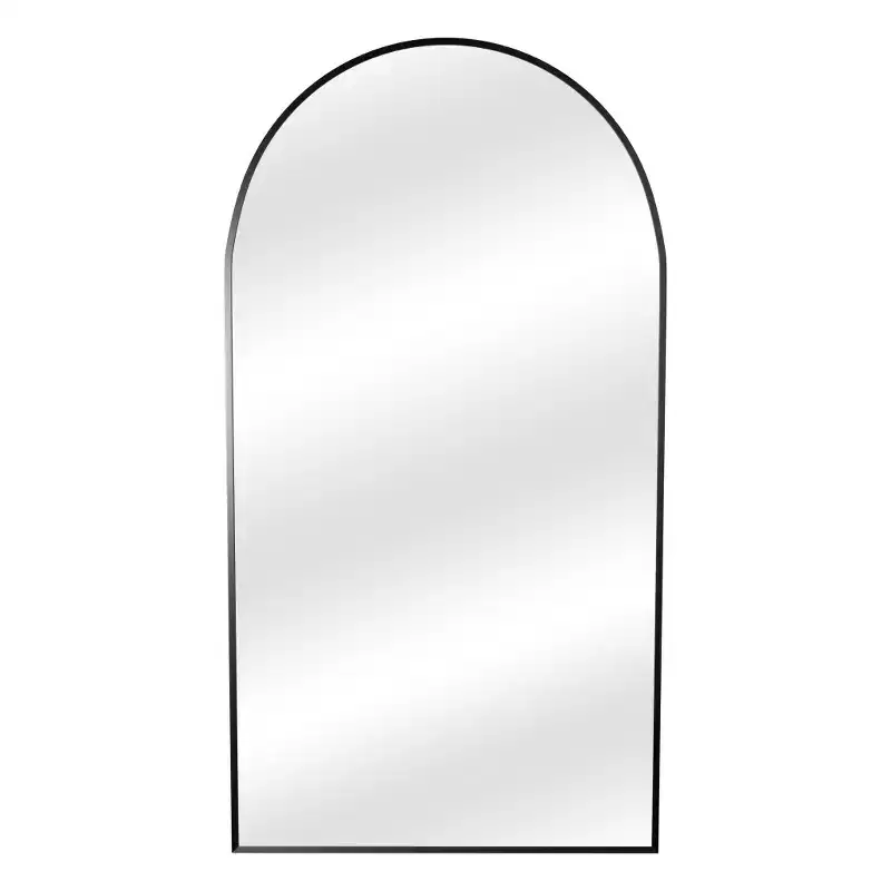 71 Black Metal Arch Freestanding Framed Full Length Mirror