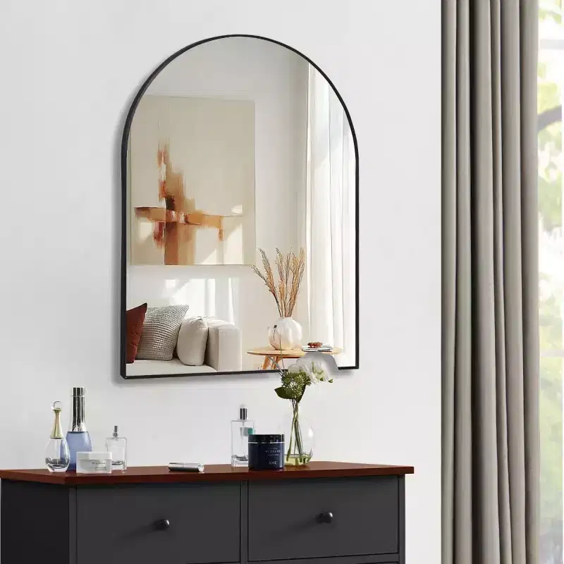 30 x 40 Arched Decor Wall Mirror, Large Modern Aluminum Alloy Frame Vanity Mirror for Entryway, Bathroom - Panipeachy
