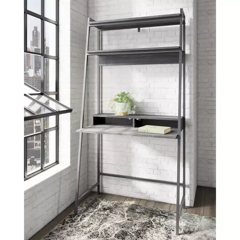Signature Design by Ashley Contemporary Yarlow 36 Home Office Desk with Shelf, Black