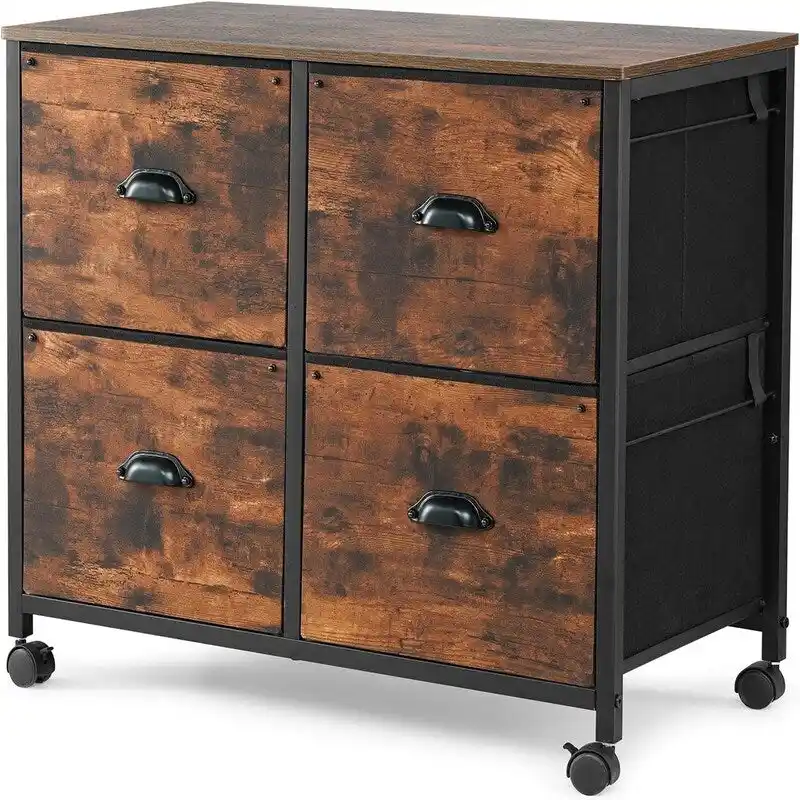 4 Drawers Mobile Fabric Lateral - 17.13D x 33.46W x 6.9H