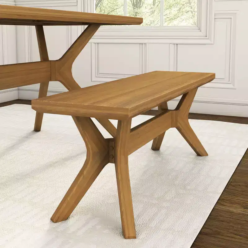 Plank+Beam Solid Wood Verso Dining Bench, 48 Entryway Bench, Minimalist Room Bench