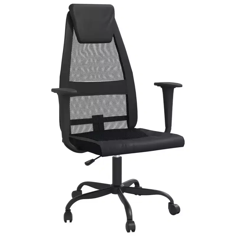 Black / White Mesh Office Chair, Single Seat