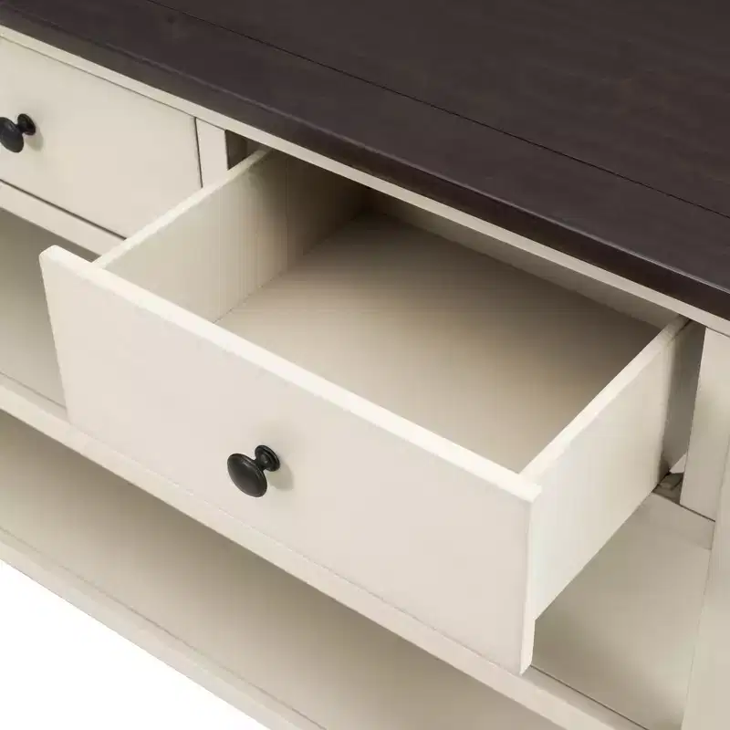 Whisen Modern Design Console Table with 3 Drawers and 2 Open Shelves