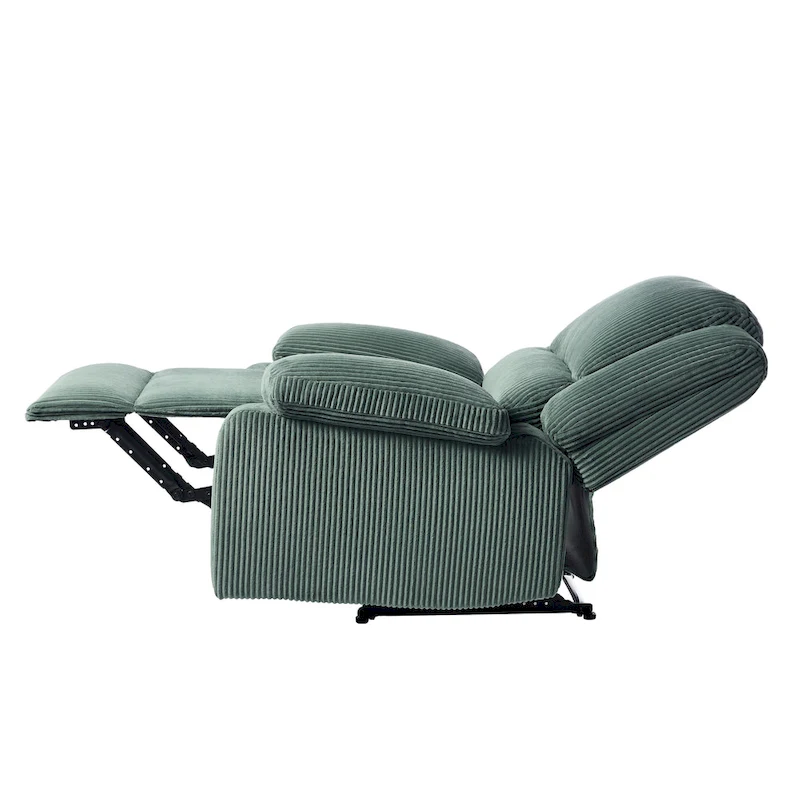 Vegan Leather Upholstered Push Back Manual Recliner Chair