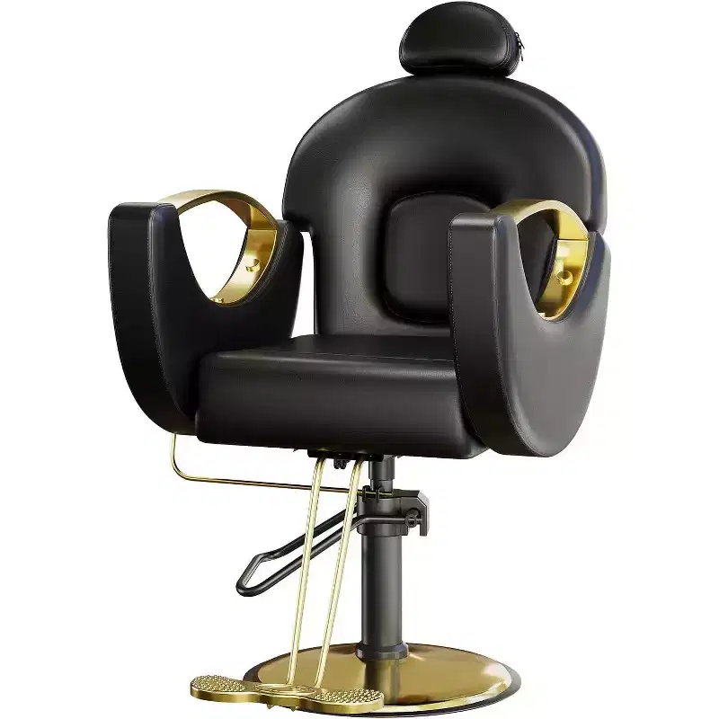 Reclining Salon Chair Hydraulic Barber Chair with 360 Swivel and Adjustable Height