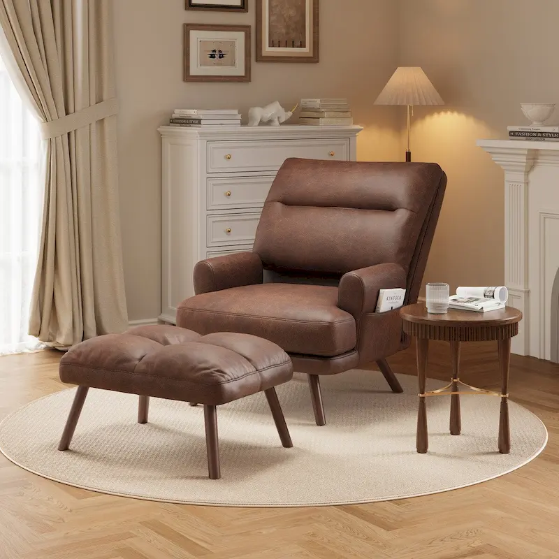 OVIOS Ajustable Recliner Chair with Ottoman