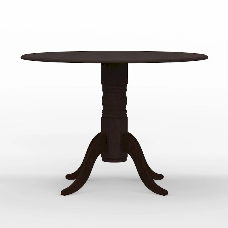3-Piece Dining Set, 42 Round Drop-Leaf Table and Cross Back Chairs