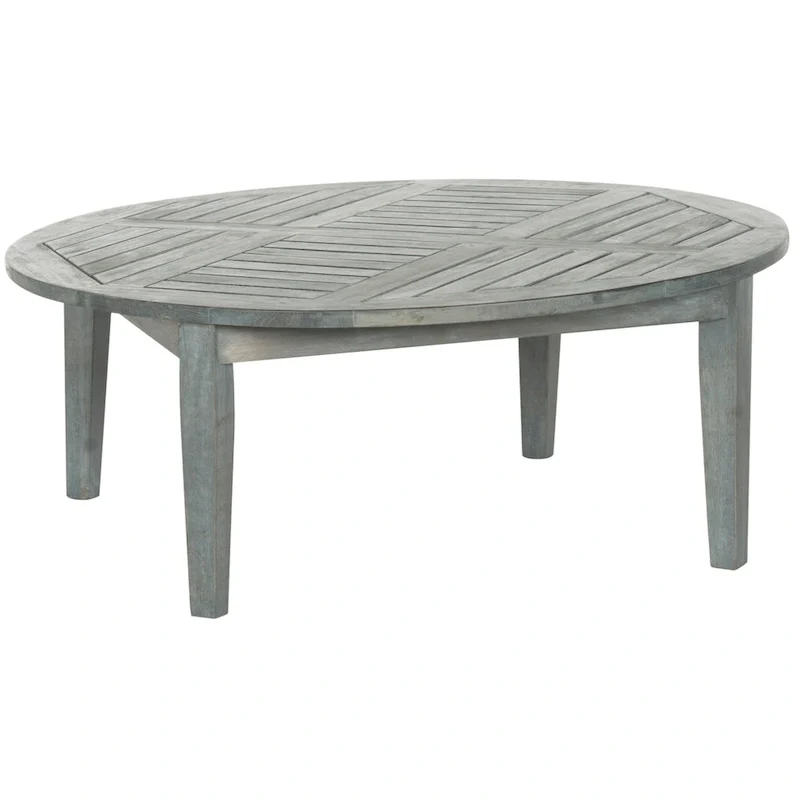 SAFAVIEH Outdoor Living Colfax Brown Acacia Wood 5-piece Beige Cushion Patio Set - Ash Grey/Beige - 35W x 35D x 14H