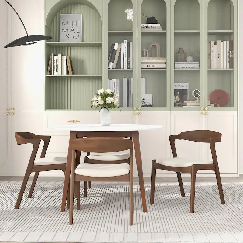 Solid Wood Cream Dining Chair (Set Of 2)
