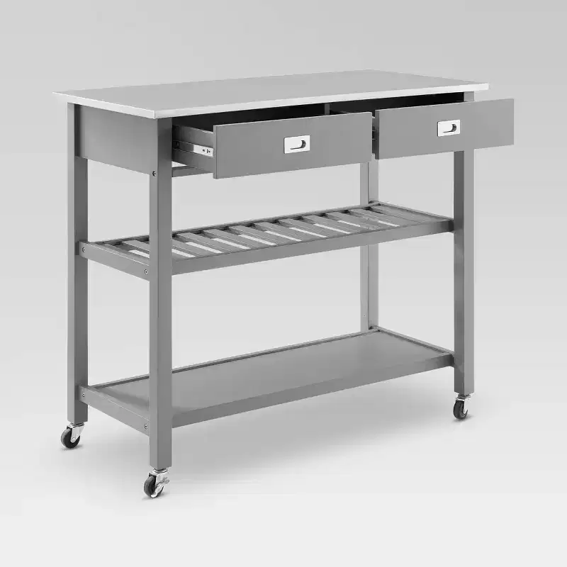 Chloe Stainless Steel Top Kitchen Island Cart - Crosley