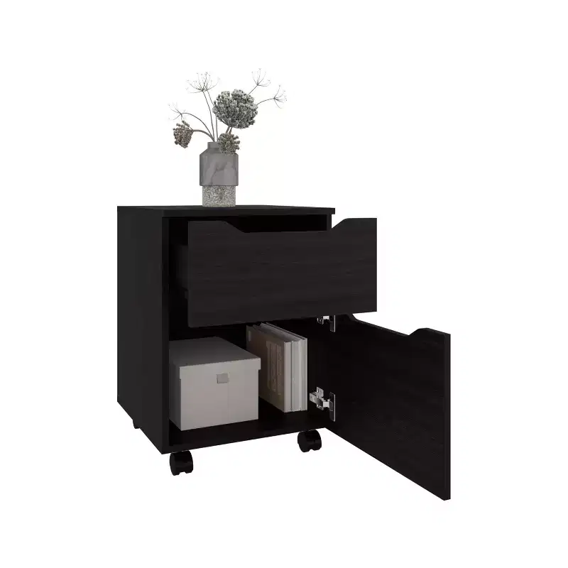 Open Shelf Modern Nightstand for Bedroom and Living Room
