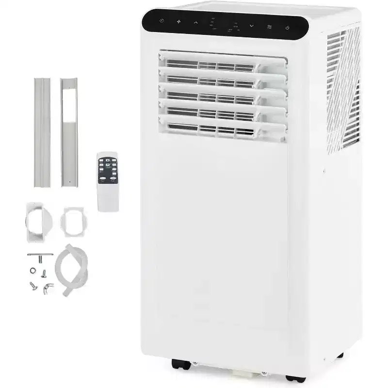 Acekool 8,000 BTU Portable Air Conditioner, 4-in-1 AC Dehumidifier Fan, for Rooms up to 350 Sq. Ft, Timer, Remote, Easy Move