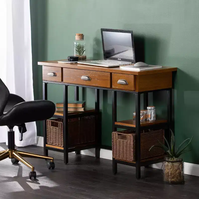 Mirada Desk with Drawers - Brown - SEI