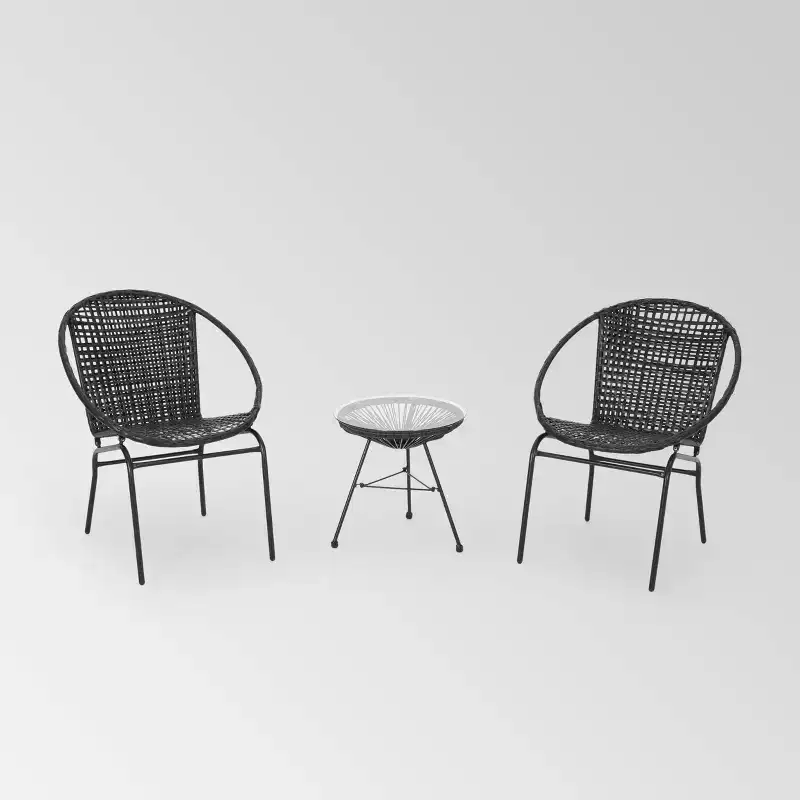 Java 3pc Faux Rattan Modern Chat Set - Christopher Knight Home