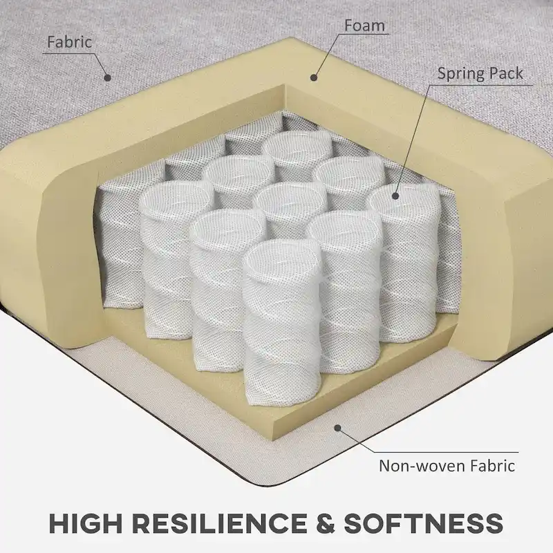 Button-Tufted Accent Chair with High Wingback, Rounded Cushioned Armrests and Thick Padded Seat, Grey