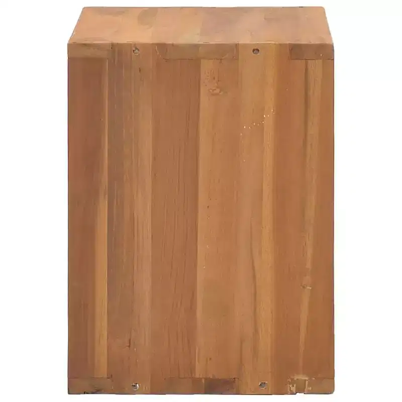 Bedside Cabinet Warm Natural Wood Solid Teak Wood Bedside Cabinet