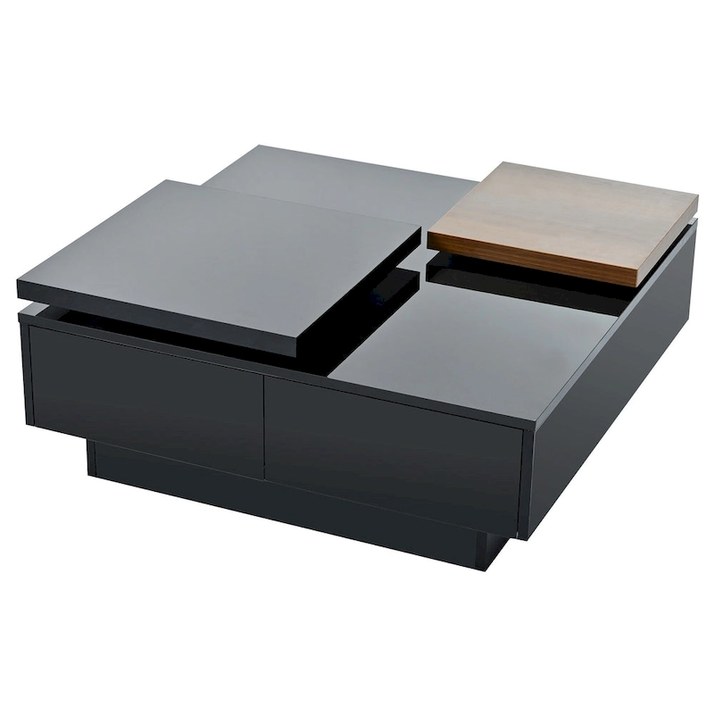 Square Wood Coffee Table with High Gloss finish