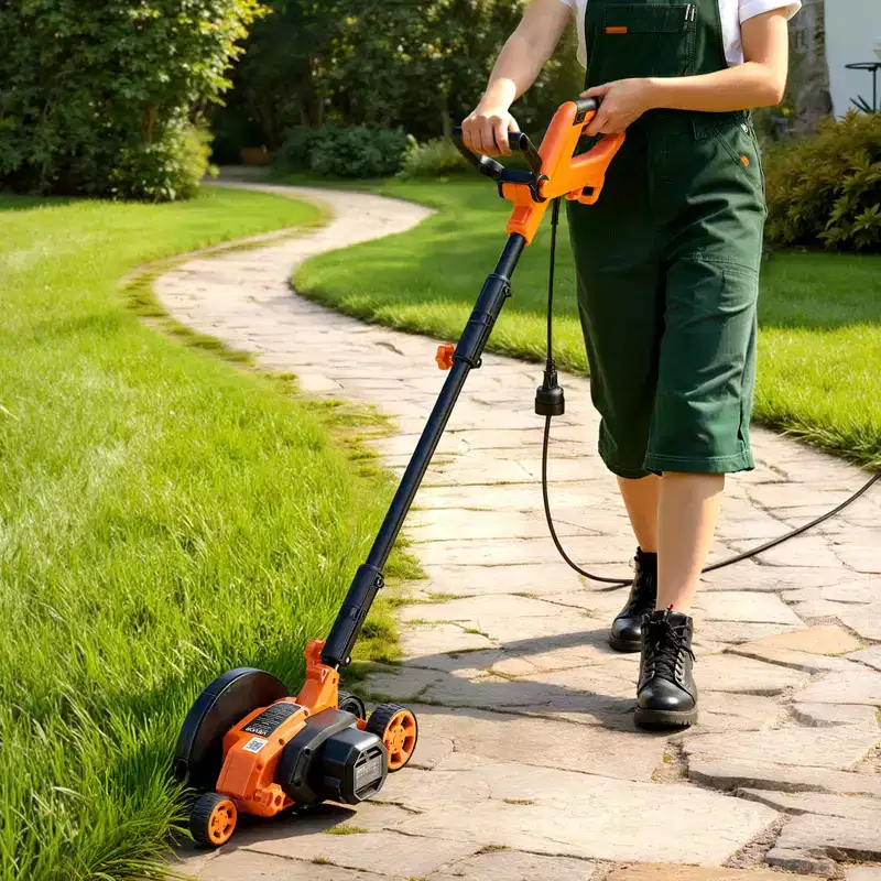 VEVOR Lawn Edger, 8-inch Blade Length, 12 Amp Electric Edger Lawn Tool, 4000 RPM, with 3-Position Blade Depth, 65 Mn, Pivoting Handle, Black & Orange