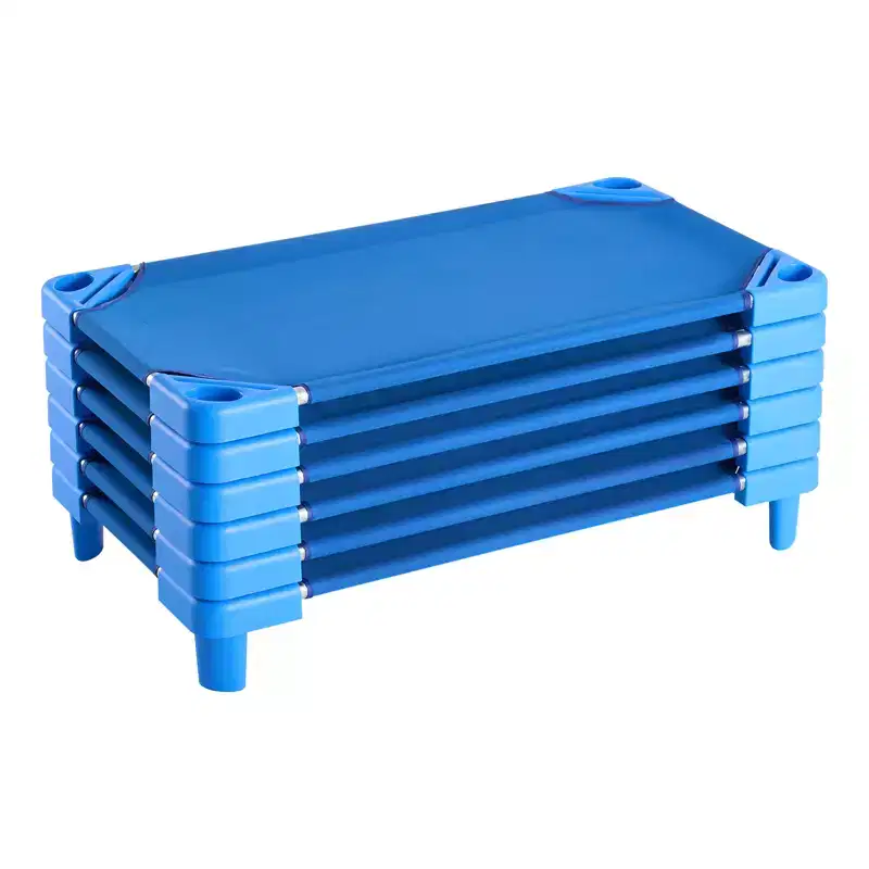 VEVOR Stackable Kiddie Cot,Pack of 6, Portable Toddler Nap Cots, Standard Size 42 L x 23 W Daycare Cots for Kids, Preschool Classroom Daycare Beds