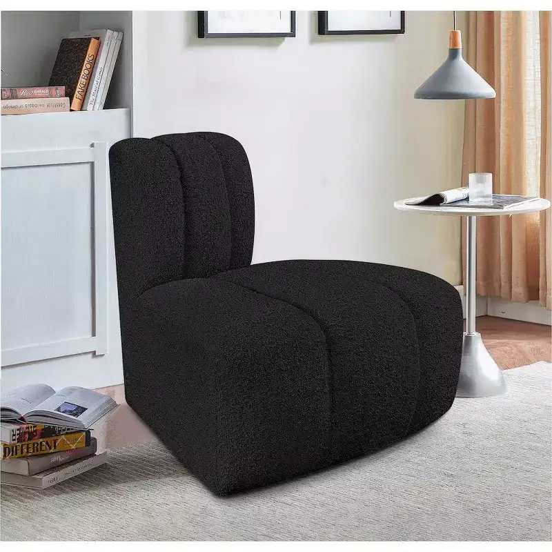 Meridian Furniture Arc Boucle Fabric Reverse Corner Chair