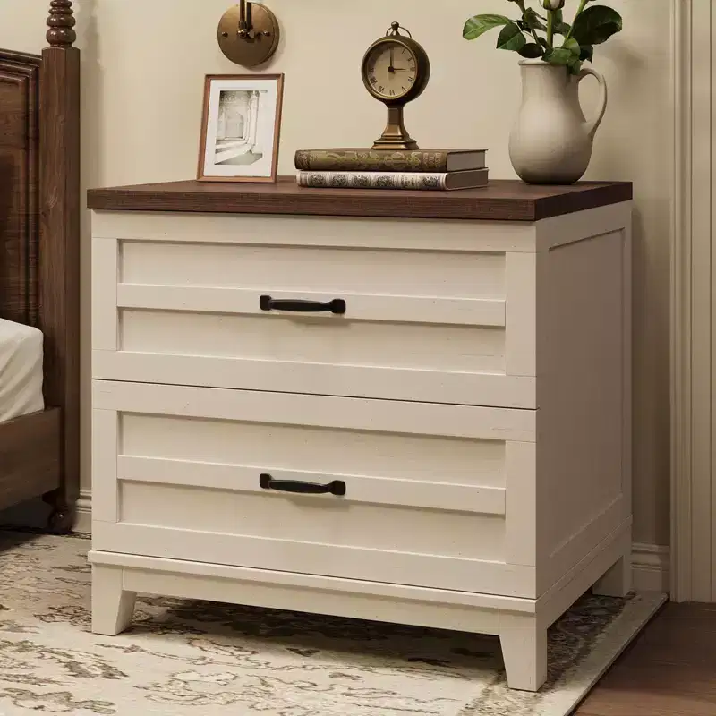 Lateral File Cabinet with 2 Deeper Drawers, Farmhouse Wooden Large Filing Storage Cabinet w/Hanging for Legal/Letter/A4 Size, Thick Tabletop