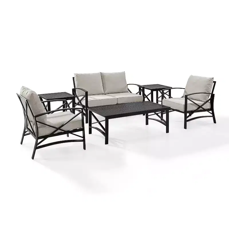 6pc Kaplan Outdoor Seating Set Oatmeal - Crosley
