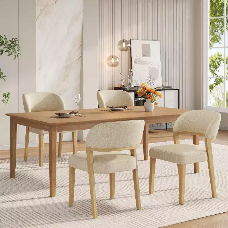 Christopher Knight Home Ata Modern Rubberwood Upholstered Dining Chairs (Set of 4)