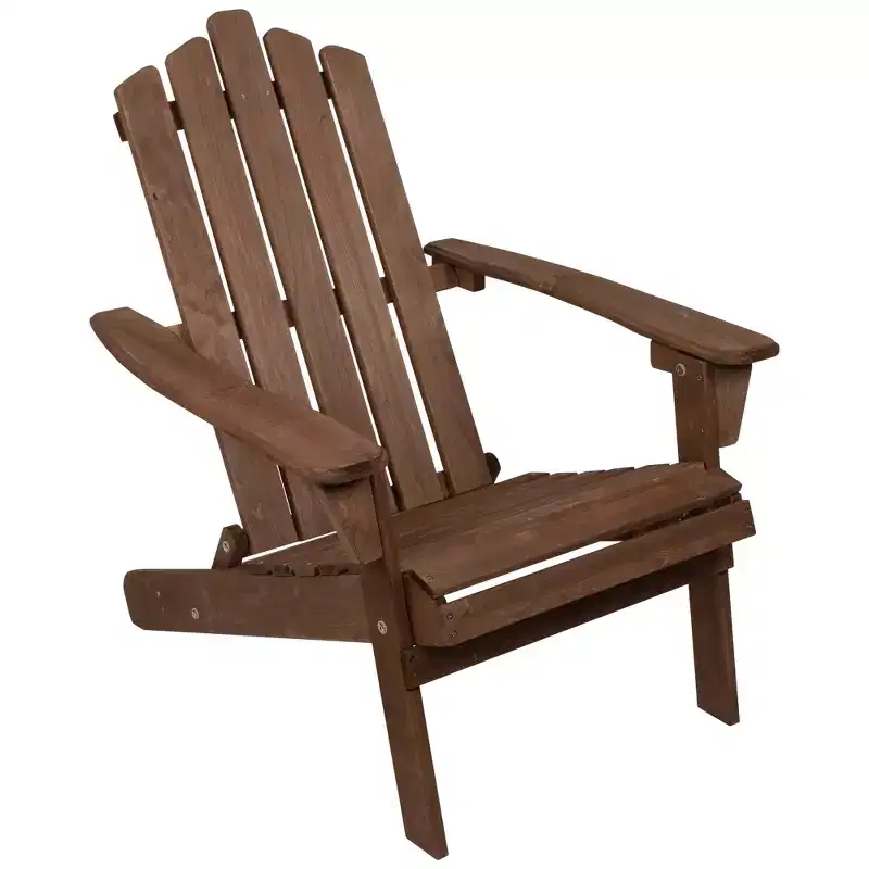 Northlight 36 Brown Classic Folding Wooden Adirondack Chair