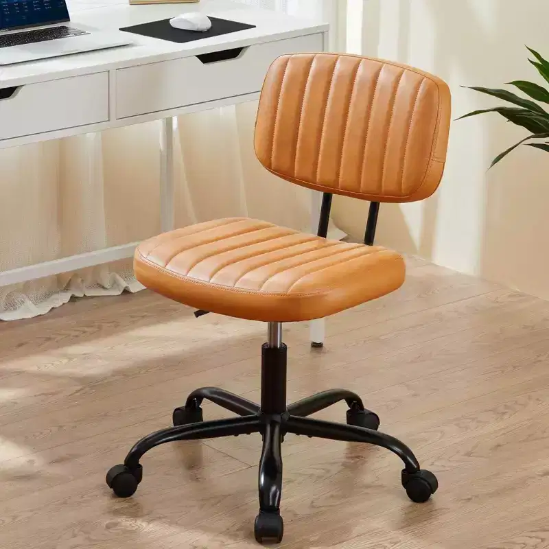 Adjustable Height Task Chair: 360 Swivel, Armless, Rolling Base