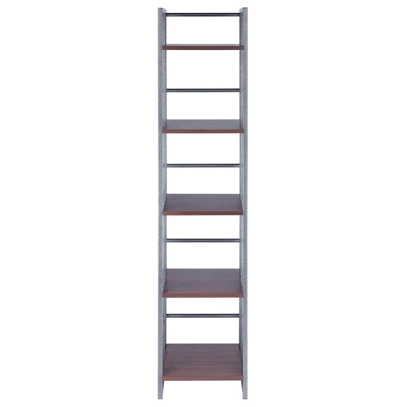 5 Tier Tall Storage Shelf - 61.5 - Graphite and Walnut