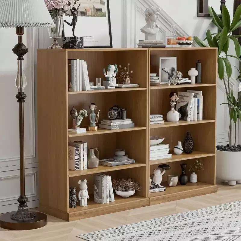 PexFix 49x31x16 Doorless Wood Bookshelf Storage Cabinet Bookcase&Office Cabinet for Kitchen Bedroom Entryway Living Room Dinning Room Natural