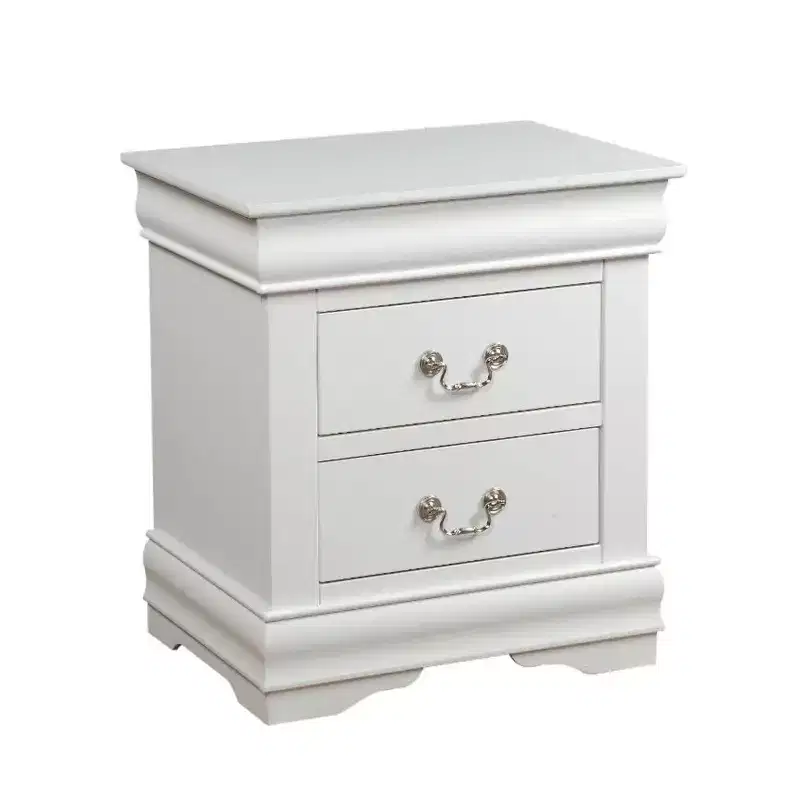 1pc Traditional Classic White Finish 2-Drawers Nightstand Wooden Bedroom Furniture